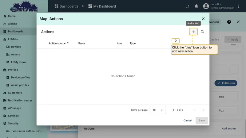 Empty Actions list