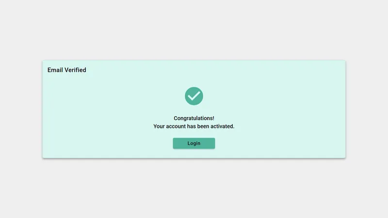 Activation complete screen