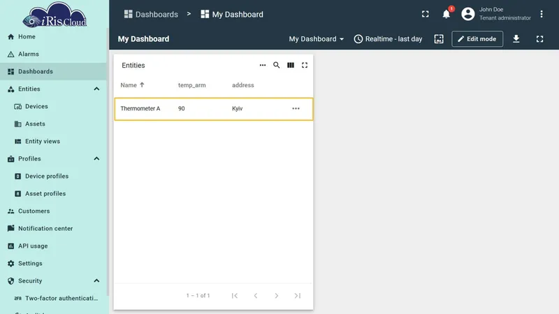 Entity updated