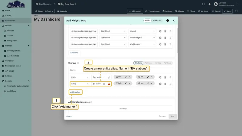 Create EV stations alias in Overlays section