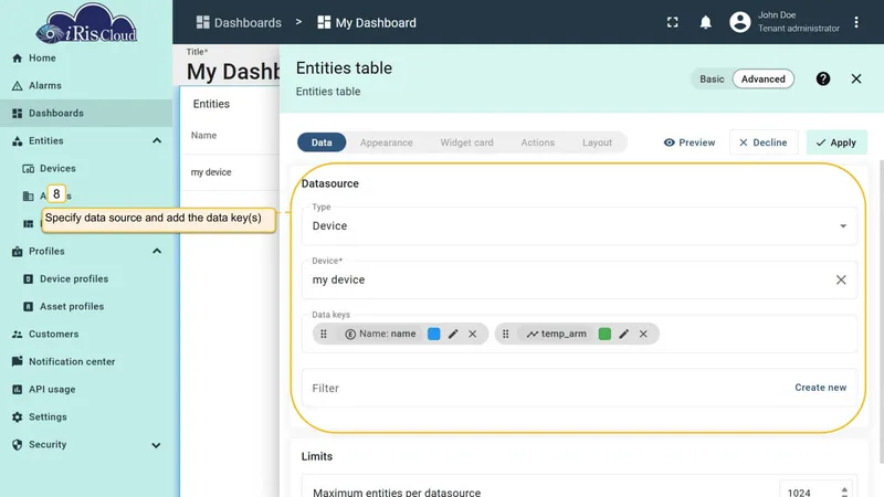 Reconfigure datasource