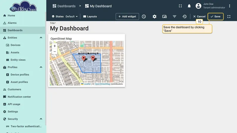 Dashboard ready for tooltip click