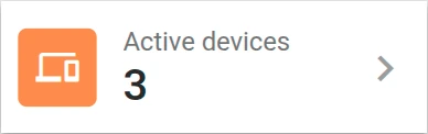 Entity count widget showing the total number of active HMI Devices